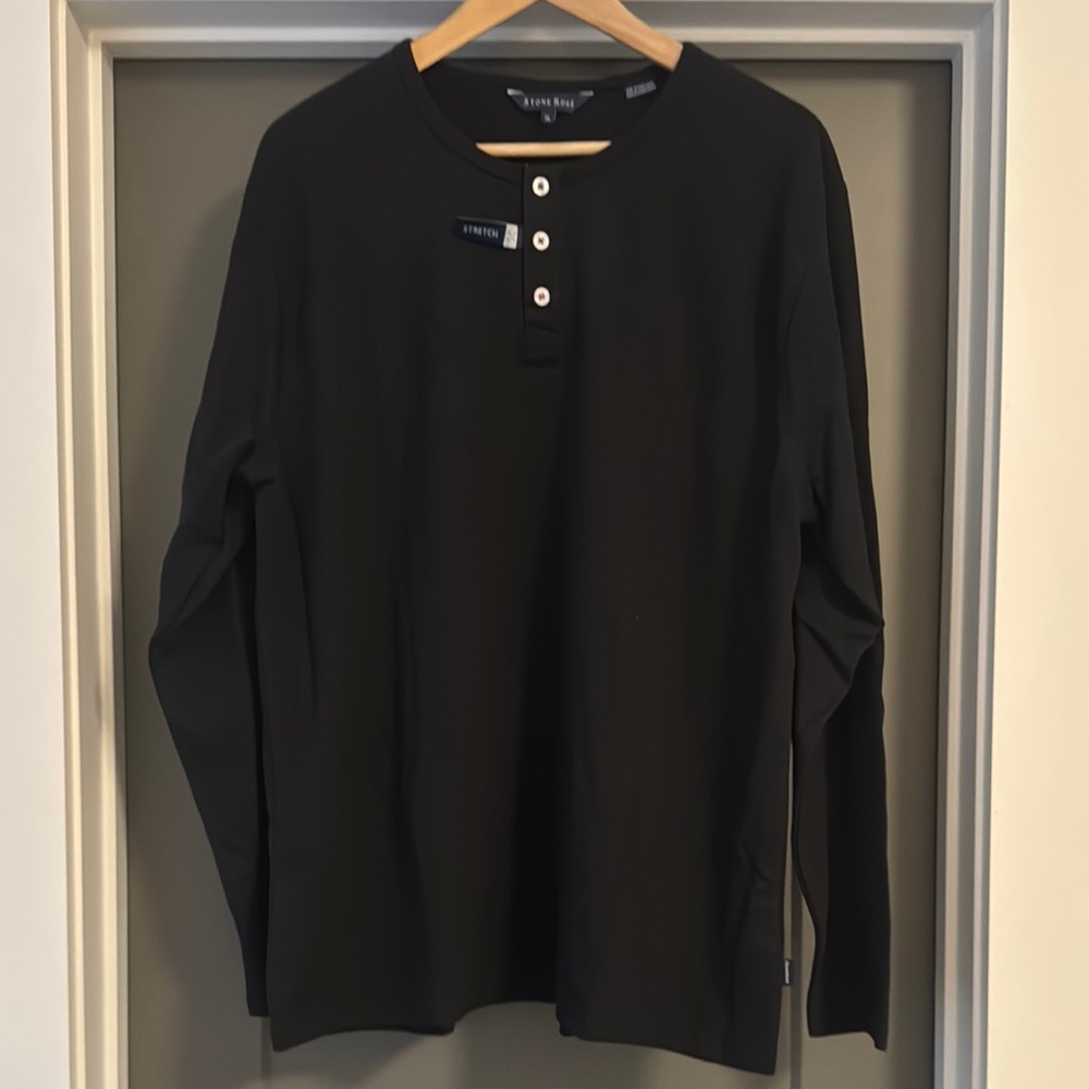 NWT - Stone Rose Men's Black Long Sleeve Shirt